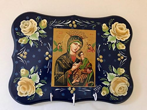 Blue Hand Painted Rosary Holder