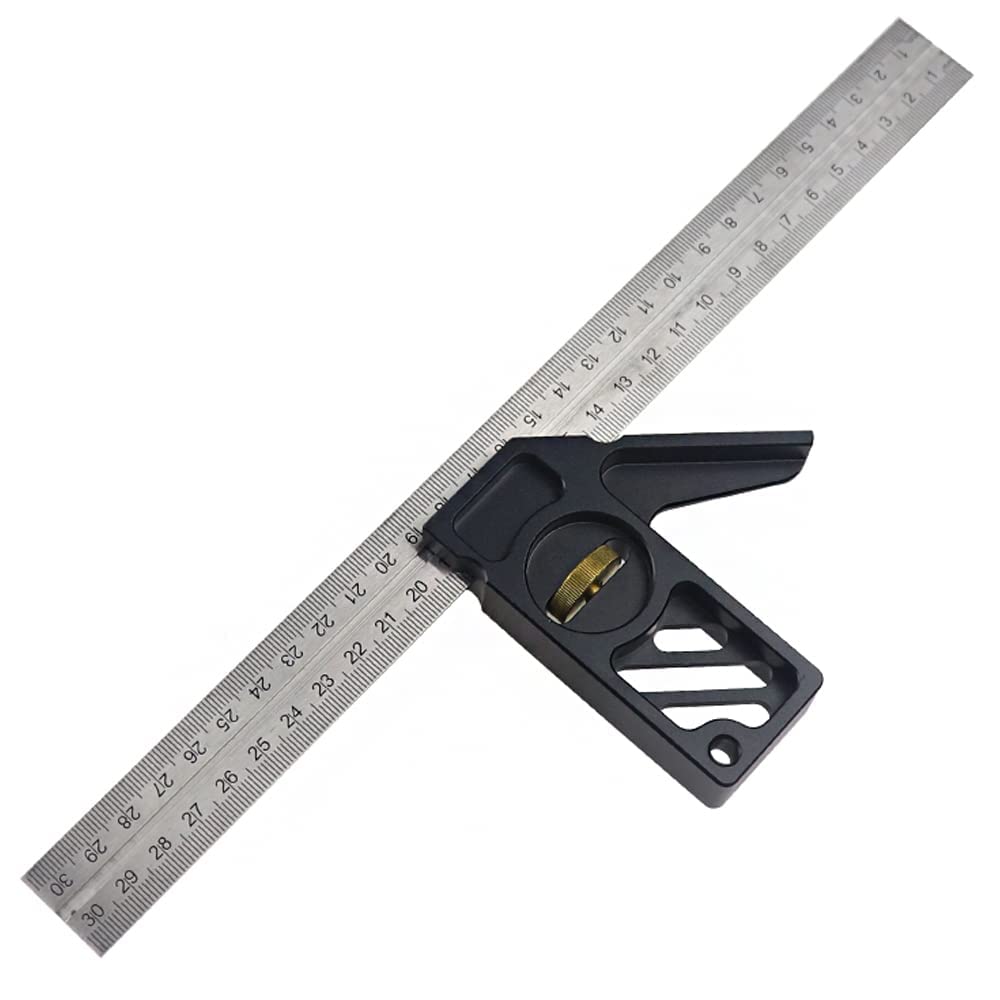 CENPEK Combination Square- Pre Cutting and Drilling Measuring Tool for Right Angles and Center with Heavy Duty Square Head 12inch for Woodworking Machinists