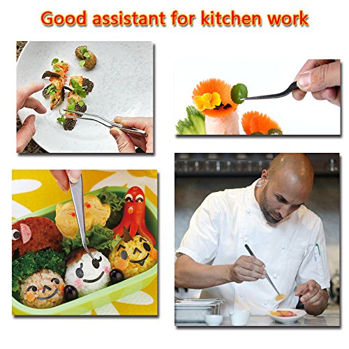 3 Rivoean+Tweezers+Culinary+Stainless+Precision