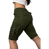 Flamingals Hiking Shorts for Women Flap Pocket Design Bermuda Cargo Shorts 2025 Trendy