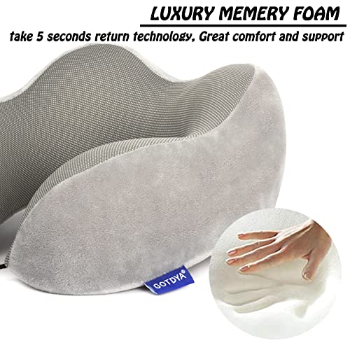GOTDYA Travel Pillow,Travel Neck Pillows for Sleeping,100 Pure Memory