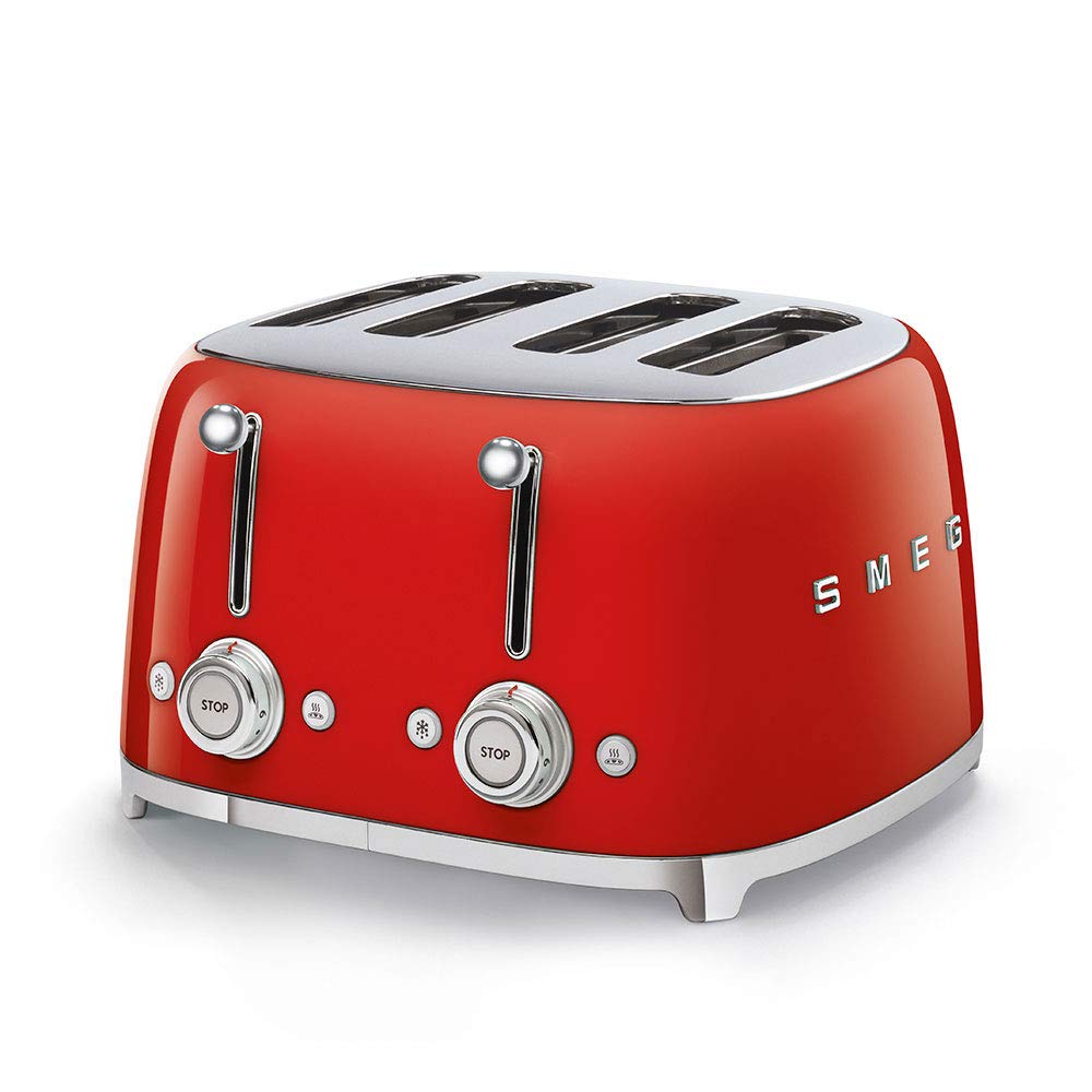 Photo 1 of Smeg 50's Style Retro Aesthetic 4 Slice Toaster 6 Presets Extra Wide Slots Red TSF03RDUS