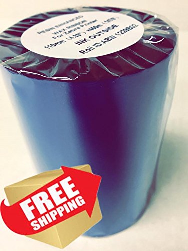 9-Rolls of Zebra compatible thermal transfer printer ribbon 4.33" x 1476'/110mm x 450m Black Standard Resin-Enhanced Wax Ribbons. Free and same day shipping.
