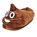 Dammer Poop Emoji Slippers Unisex Plush Fluffy Slippers, Cute Cartoon Winter Shoes (Brown)