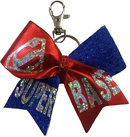 Cheer bows Key Chain, Backpack Bow Super Base Superman