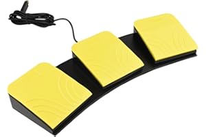 OLLGEN USB Foot Pedal for PC Gaming,Optical Control Foot Switch,Computer Map Mouse Keyboard Hotkey Combination Key Keypress Simulator Program Page Turner Transcription HID (Triple Pedal)