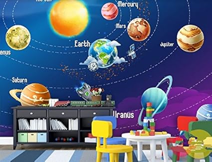 3d Solar System Planets 5 Wall Paper Print Decal Deco Indoor