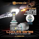 Stark 2.0 Luxx ES Series 80W 9000LM All-in-One 360° LED COB-Flip Chip Conversion Kit Cool White 6000K 6K Pair Bulbs Headlight or Fog Lights - 9006 HB4