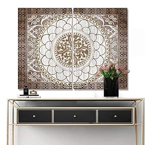2 Piece Canvas Wall Art Vintage Pattern Pictures Home Wall Decorations for Bedroom Living Room Paintings Canvas Prints Framed - 16"x24" x 2 Panels