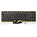 Wireless Keyboard and Mouse - Jelly Comb K025 Compact 2.4Ghz Wireless Keyboard Mouse - Whisper Quiet Keyboard and Mouse Combo- Compatible with PC Laptop Windows 7/8/10-Updated (Yellow)