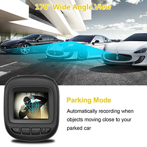 Car Dash Cam / Dash Camera, CarPuride Mini FHD 1080p Dashboard Camera Car DVR Video Recorder with Night Vision, 168°Wide Angle, G-sensor, Loop Recording, Motion Detection - Thumbnail 4
