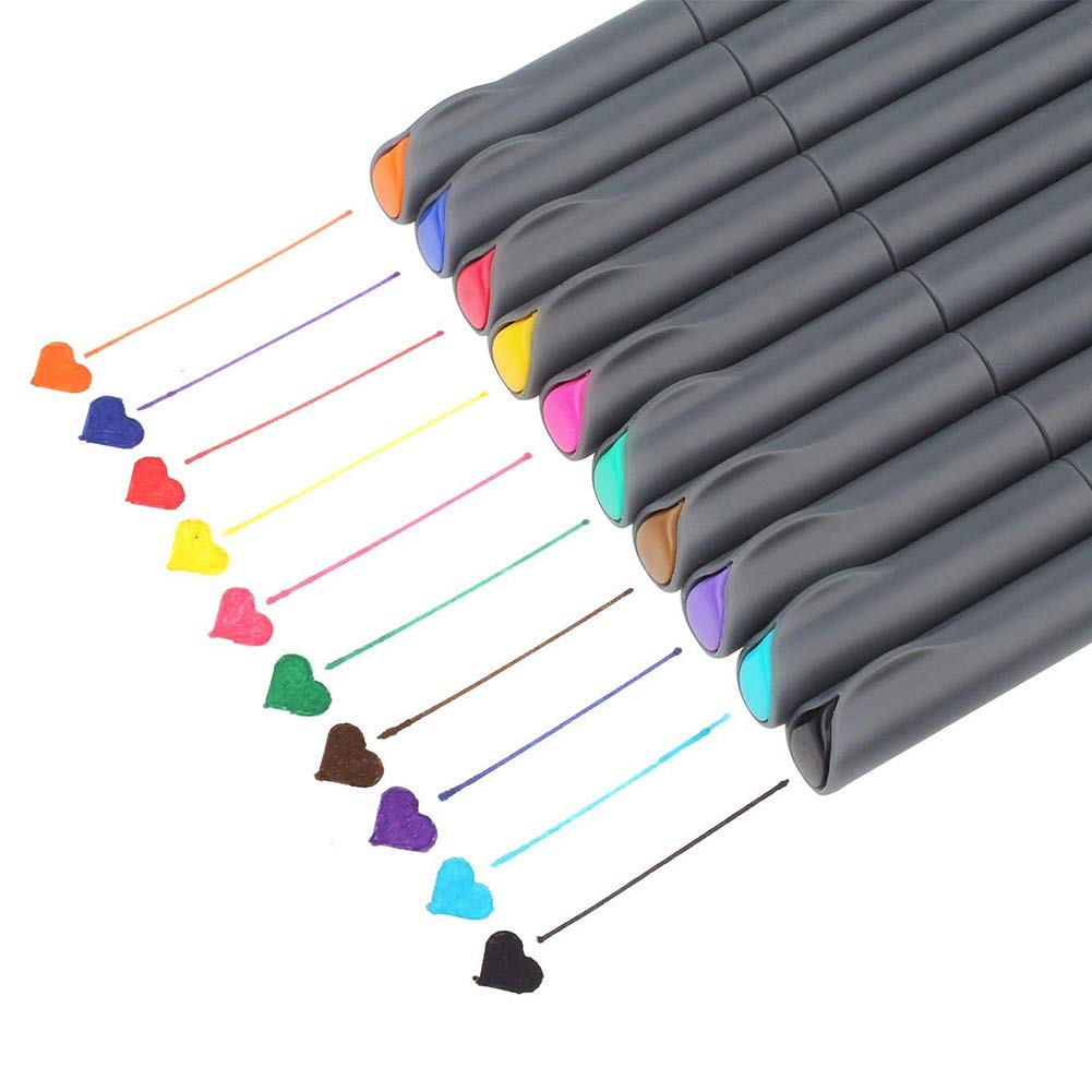 LoveInUSA 20-Count Fineliner Color Pen Set, 0.38mm Fine Line Drawing Pen