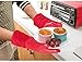Honla Silicone Oven Mitts,Heat Resistant to 500 F,1 Pair of Non Slip Kitchen Oven Gloves for Cooking,Baking,Grilling,Barbecue Potholders,Red