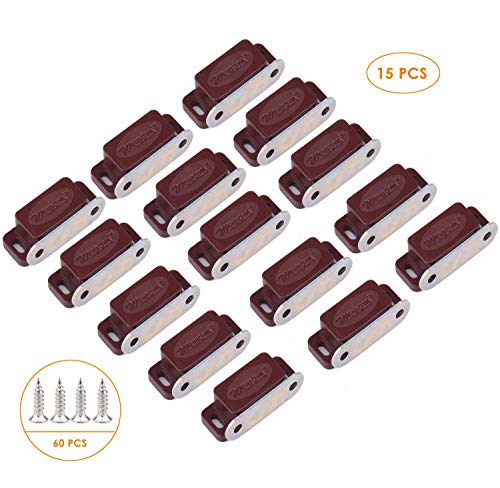 Magnetic Door Catch, Tiberham Heavy Duty Cabinet Magnet Catches, Kitchen Door Latch Furniture Fitting Closet Cupboard Wardrobe Silent Locks Stopper Hardware with Screws (Pack of 15) - Thumbnail 4
