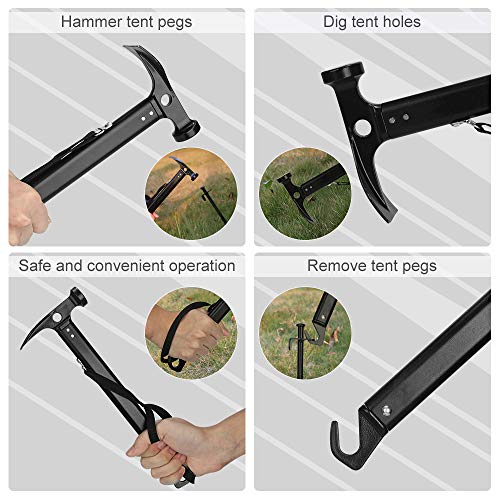 Bessport Tent Stakes and Tent Hammer Mallet, Carbon Steel Tent Pegs