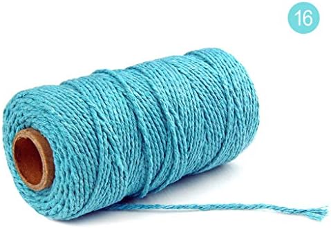 100m Long/100 Yard Pure Cotton Twisted Cord Rope Crafts Macrame Artisan String,2mm Colored Cotton Rope,20 Colors Available
