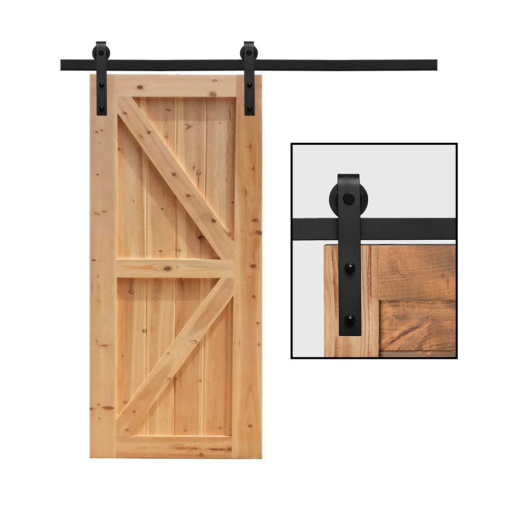 7FT/213cm Sliding Door Hardware Sliding Track Barn Door Kit for Single Barn Door