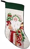 Lynn Haney Jingle Bells Santa Needlepoint Christmas Stocking