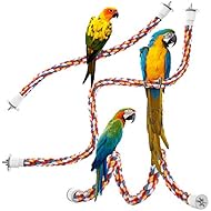 Jusney Bird Rope Perches,Parrot Toys 36 inches Rope Bungee Bird Toy (36 inches)[1 Pack]