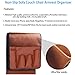 Newmeil Sofa Armrest Organizer Couch Chair Armrest Organizer for tablets, TV remotes, phones 4 colors Storage Organizer 35 inch *13 inch (Suede Fabric-brown)
