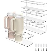 4 Pack Acrylic Water Bottle Organizer for Stanley 40 oz, Stanley Cup Holder, Wall Mounted Spray Can Holder Storage Rack, Tumbler Holder Organizer for Kitchen, Stanley Cup Accessories, Easy to Install