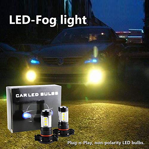 Dantoo 2 x 2504 Bulbs PSX24W LED Fog Lights Extremely Bright 6000K 16 SMD 12276 LED Bulbs High Power Fog Light Lamp Replacement for DRL or Fog Lights, Xenon White - Thumbnail 6