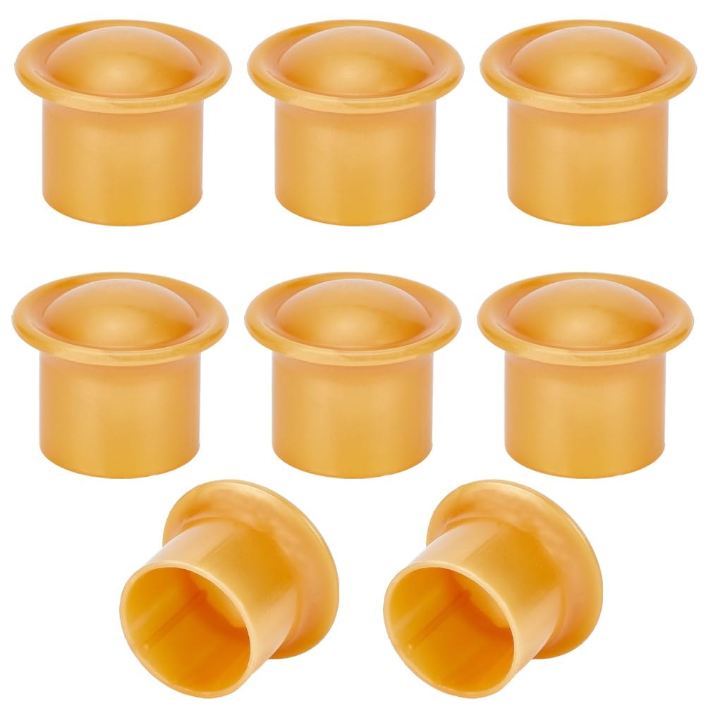 GORGECRAFT 8PCS Plastic Window Curtain Rod Covers Gold Ends Curtain Caps Column Drapery Pole Finials 28mm Inner Diameter Curtain Heads for Home Office Curtain Roman Rod Decor Accessories(41x33mm)