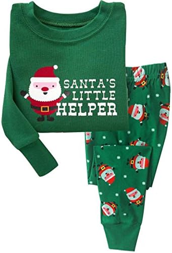Little Girls and Boys Pajamas Sets Christmas Santa Claus Toddler Kid Nightgown Size 2T-7T