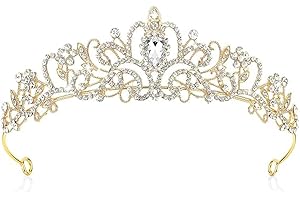 SSyang Crown Princess Tiara Crystal Golden Elegant Queen Bridal Jewelry Rhinestone Headband Gift Hair Accessories for Girls a
