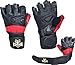 Weightlifting Black & Red Leather Gloves (L)