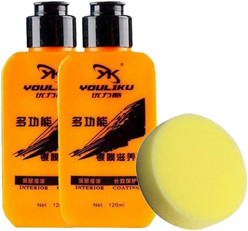 MUYI Auto Leather Renovated Coating Paste Automotive Interior Maintenance Clean Detergent Car Seat Center Console Plastic Maintenance Agent Leather Sofa Shoes Renovating Repair Cream, 2Pcs