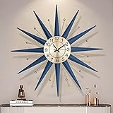 HAOWANJP Mid Century Wall Clock Large Silent Metal