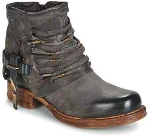 Mujeres Botas De Caballero De Remache Occidental Dedo del Dedo del Dedo