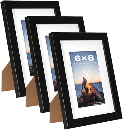 Scholar Tree Black 8x6 Photo Frames Set of 3 with 6x4 Passepartout