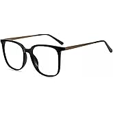 Firmoo Oversized Blue Light Blocking Glasses for Women/Men, Large Square Frame Computer Glasses for Screens