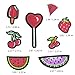 24 Pcs Embroidered Sew Iron On Applique Patches Solid Mixed Watermelon Cherry Pineapple Cactus Ice Cream Fruit Milk Banana Cocktail Cactus Shaped