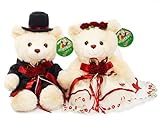 30cm Couple Teddy Bear Groom & Bride Wedding Plush Toy Soft Stuffed Animal Doll