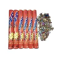 MeowInc. 16in. Party Popper Compressed Confetti Shooter Cannon 6 Pack Quantity Variations Party Celebration New Years Wedding Safe Use (6)