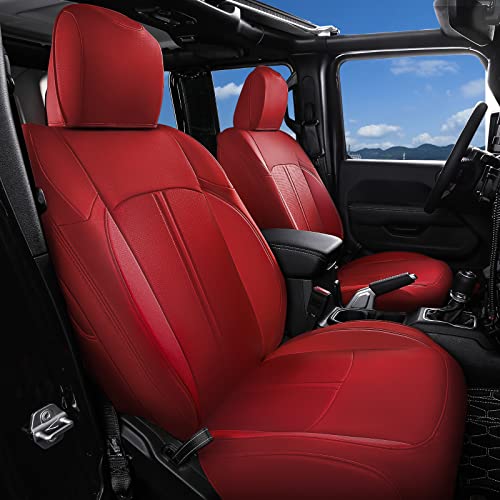 PTYYDS Fit 20182023 Jeep Wrangler JL Seat Covers Full Set Leather Car