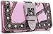 Emperia Women's Julia Mossy Oak Ladies Tri-Folded Buckle Wallet with Rhinestones, Camouflage/Pink/Trim Brown, 7.5 x 1 x 4.5-Inch