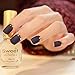24PCS Matte with Metallic French Acrylic False Fake Full Nail Tip Art Dark Blue