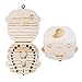 ELENKER Baby Tooth Fairy Box,Wooden Kids Keepsake Organizer for Baby Teeth,Baby Birthday Gift( Boy )