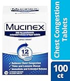 Mucinex 12-Hour Chest Congestion Expectorant Tablets, 600mg 100 Count