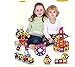 Augymer Magnetic Building Blocks Set, 87 Pcs Magnetic Construction Stacking Toys for Children Kids with Carry Box Letters and Numbers Toys