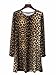 Joeoy Women's Casual Leopard Print Long Sleeve Dress-L
