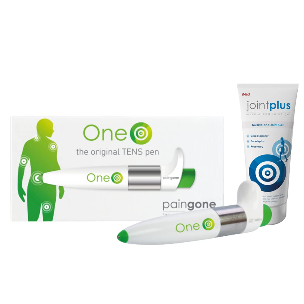 Paingone One + Joint Plus Muscle and Joint Gel 60ml | Portable TENS Pen | Non-Greasy glucosamine Gel | Drug-Free