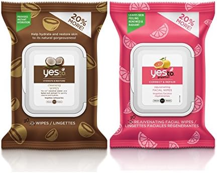 Yes to Coconut Wipes & Grapefruit Wipes Bundle with Banana and Orange Oil, 30 wipes. each