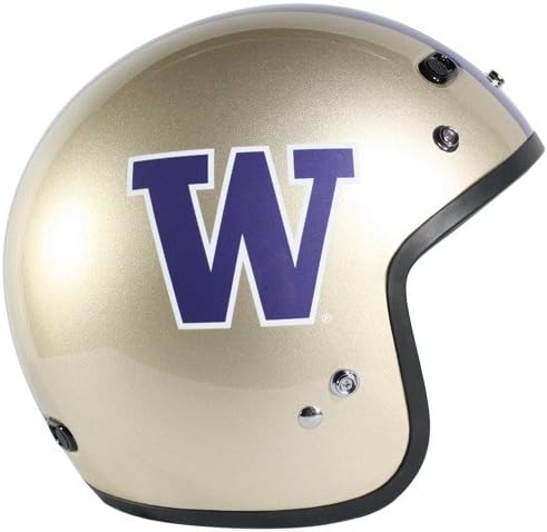 Fanrider Washington Huskies Three Quarter Shell Motorcycle Helmet - Limited Edition - Extra Large - Black