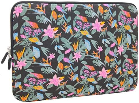 Aucase Laptop Sleeve Case for Notebook Tablet, Thickest Lightest Neoprene Water Repellent Protective Travel Bag (15-15.6 inch, Flower Black)