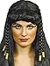 CraftsOfEgypt Egyptian Queen Cleopatra Costume Wig Headpiece - Bachelorette Party Wigs - Black Wig with Bangs